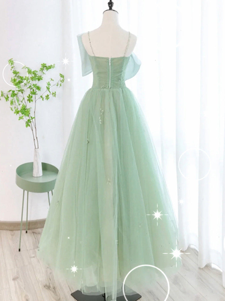 Evening Dress Green Light Luxury Niche High-end Elegant Princess Puffy Dress Fairy-like