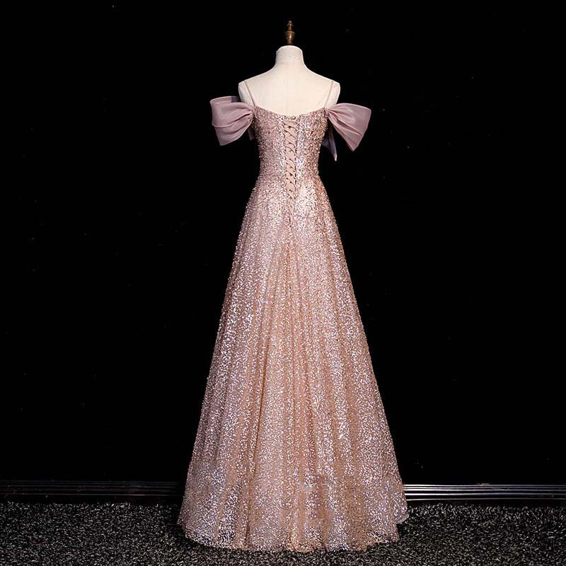 Evening Dress Women 2025 New Toast Dress Bridal Party Host Formal Dress Elegant Banquet Slim Light Dress