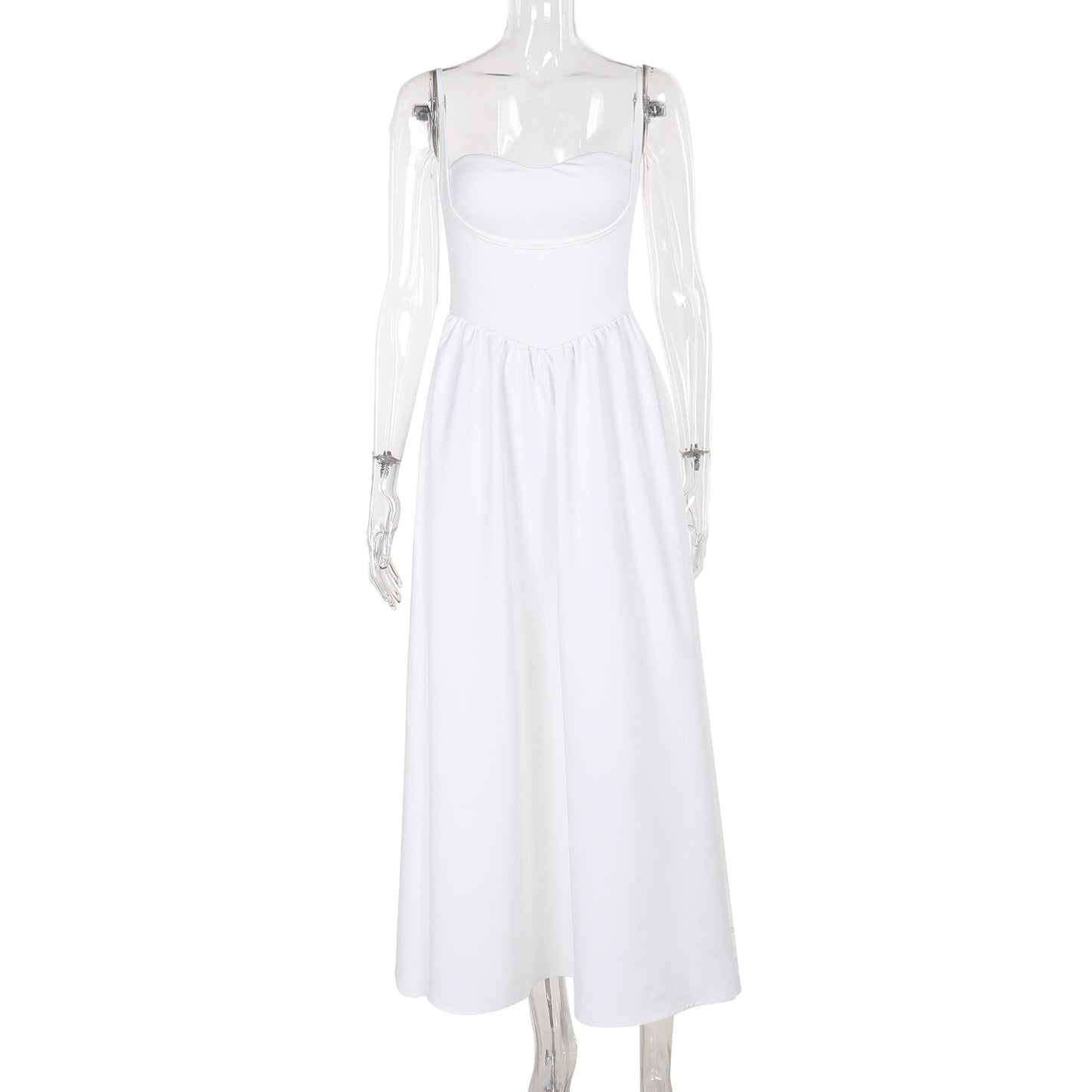 Patchwork Chest-Flattering Sling Dress Hot Girl Sexy Deep V Long Mop Dress