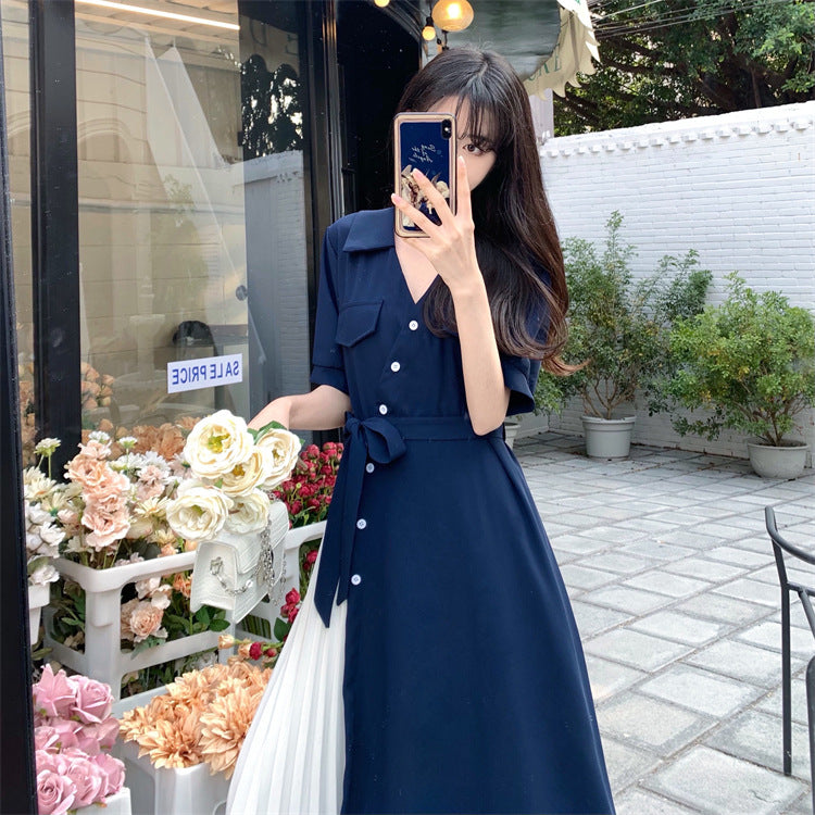 French Minority Design Sense Slim-Fit Dress Female Summer plus Size Irregular Elegant Hepburn Style A- line Dress