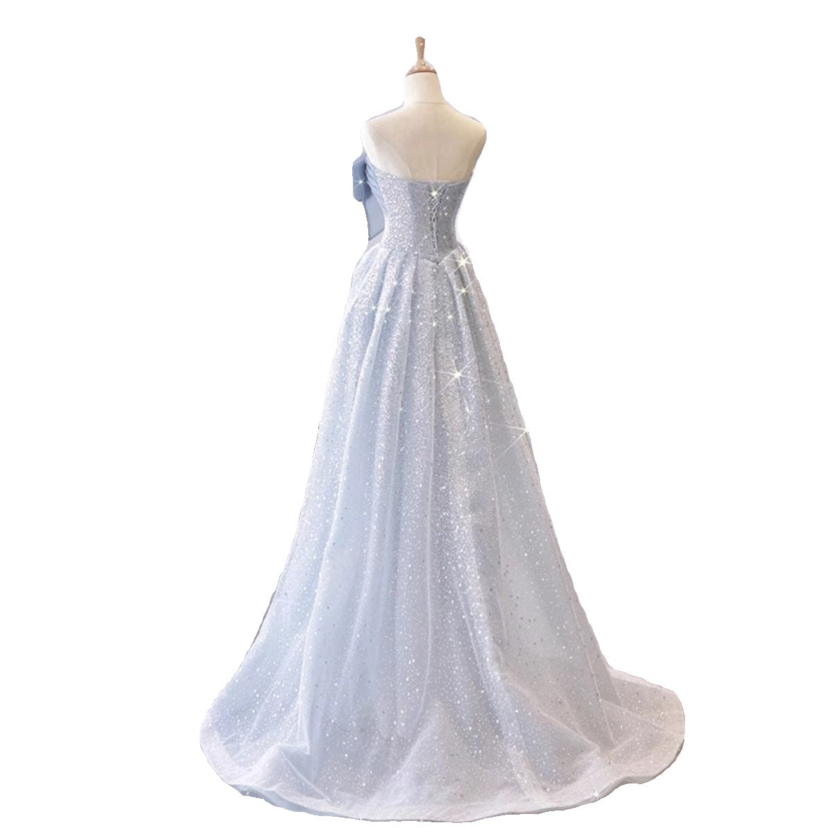 Evening Dress French Blue Dress for Women 2025 New High-End Light Luxury Niche Host Sense Art Exam Coming-of-Age Ceremony