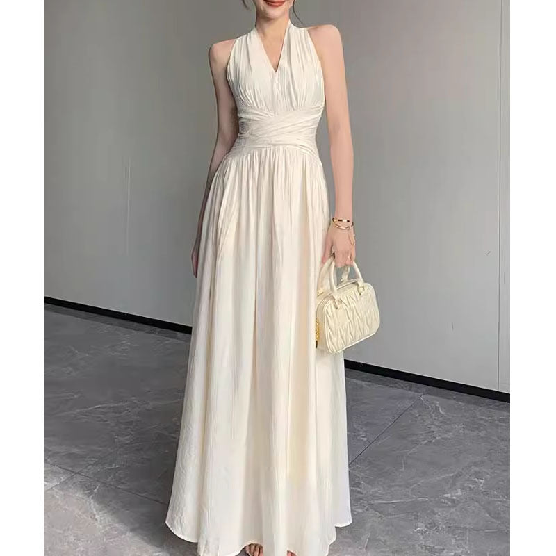 New Niche Design Sense Elegant Slim Black dress Summer New Fashion Waist Small Black Skirt