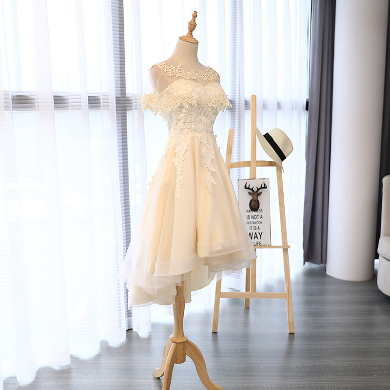 Elegant Bridesmaid Dress 2025 New Spring Fashion Korean Style Strapless Socialite Short Dress for Sisters Group