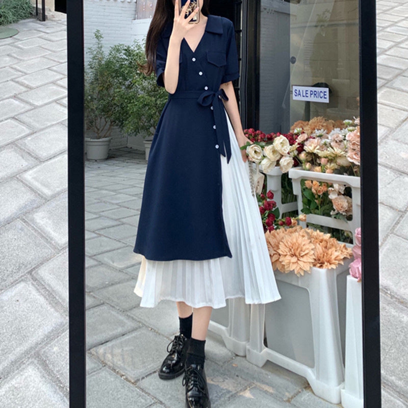 French Minority Design Sense Slim-Fit Dress Female Summer plus Size Irregular Elegant Hepburn Style A- line Dress