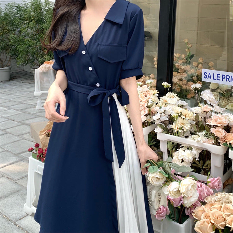 French Minority Design Sense Slim-Fit Dress Female Summer plus Size Irregular Elegant Hepburn Style A- line Dress