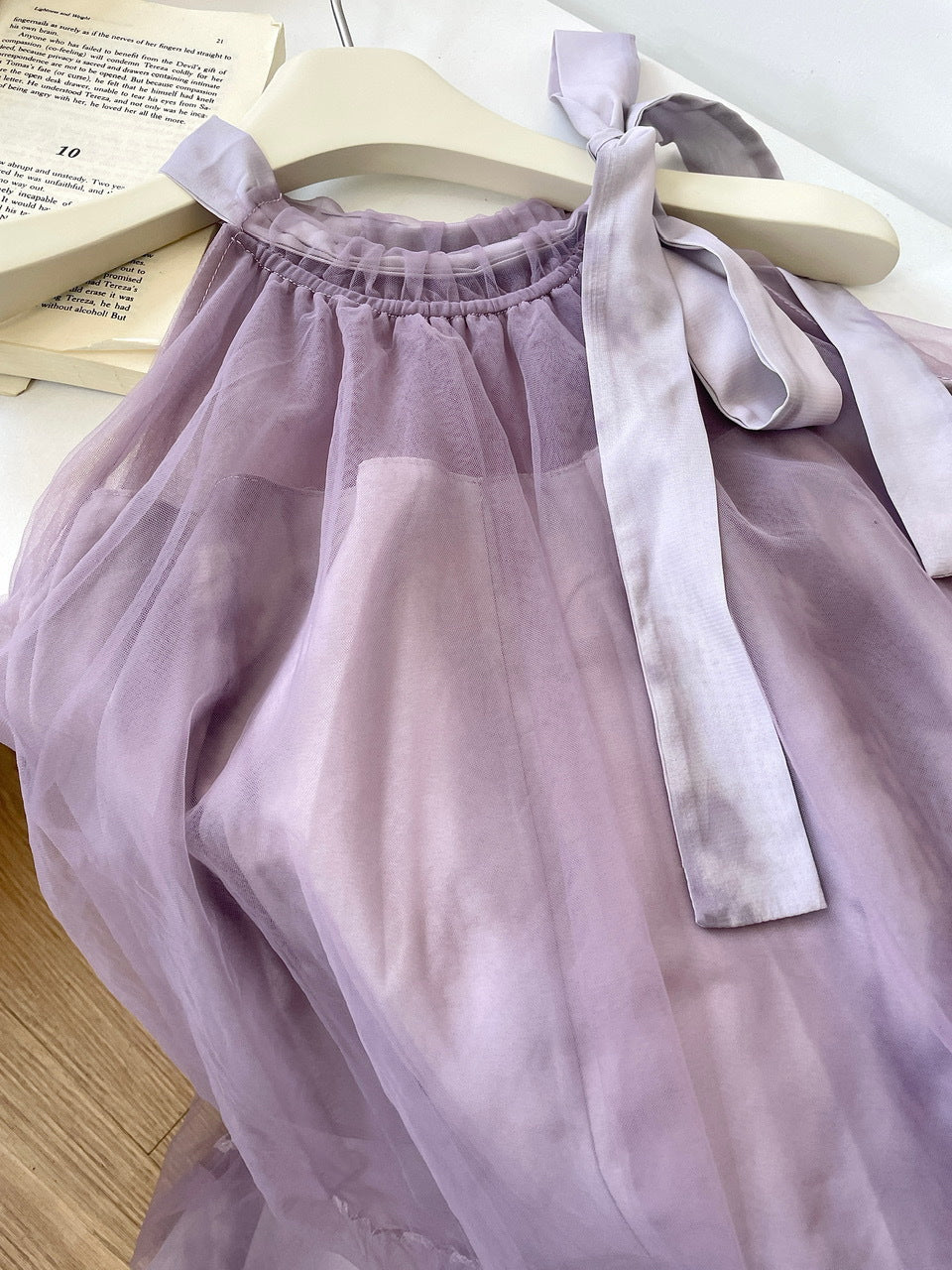 Light Raspberry Powder Jacquard Mesh Halter Fake Two Pieces Dress High Sense Morning Gowns Sleeveless Skirt