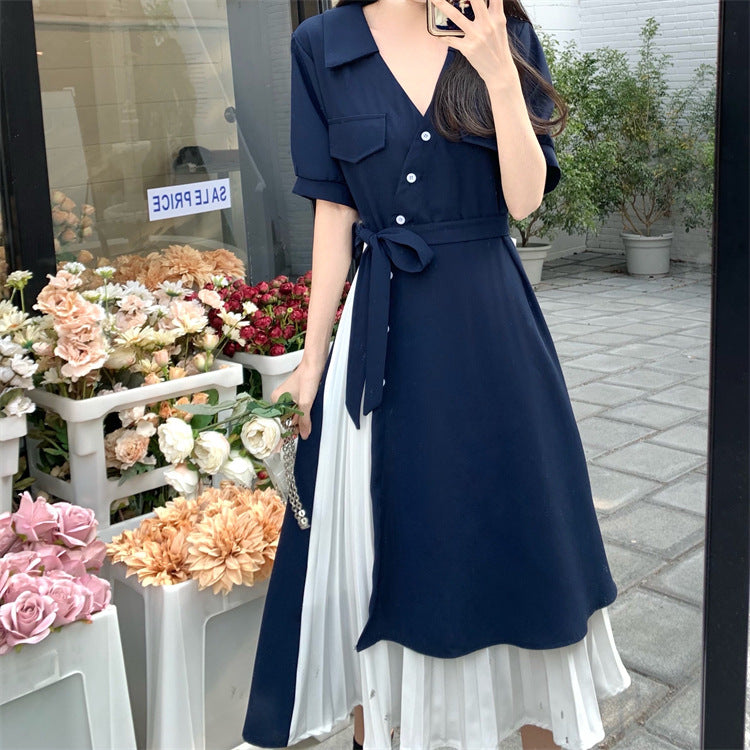 French Minority Design Sense Slim-Fit Dress Female Summer plus Size Irregular Elegant Hepburn Style A- line Dress