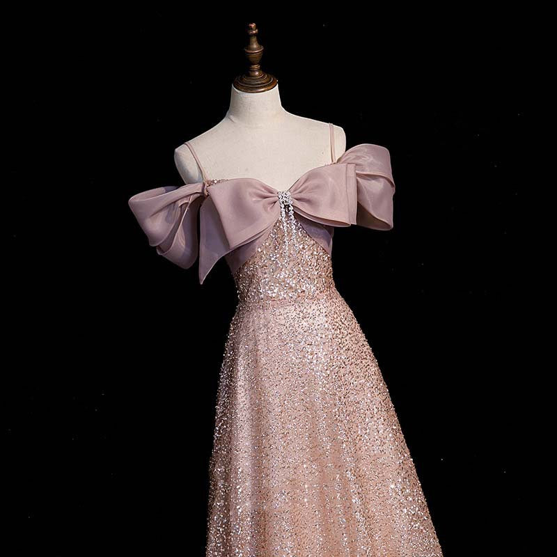 Evening Dress Women 2025 New Toast Dress Bridal Party Host Formal Dress Elegant Banquet Slim Light Dress