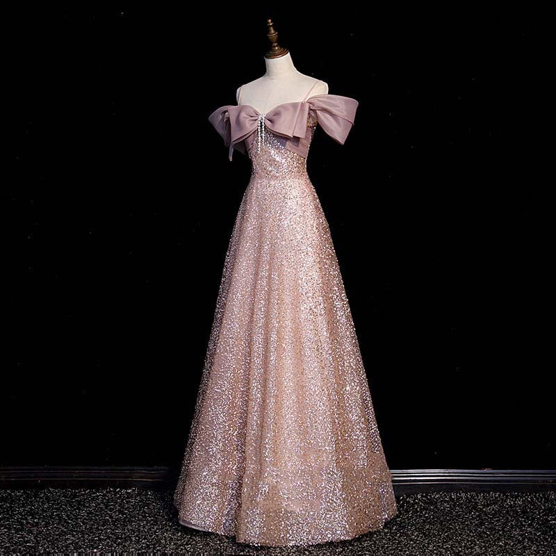 Evening Dress Women 2025 New Toast Dress Bridal Party Host Formal Dress Elegant Banquet Slim Light Dress