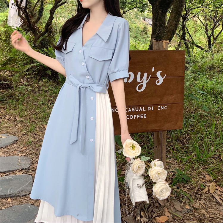 French Minority Design Sense Slim-Fit Dress Female Summer plus Size Irregular Elegant Hepburn Style A- line Dress