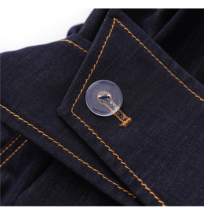 Light Mature Retro Hong Kong Style Elegant Slim Fit Tank Dress Ice Silk Cotton Denim Skirt