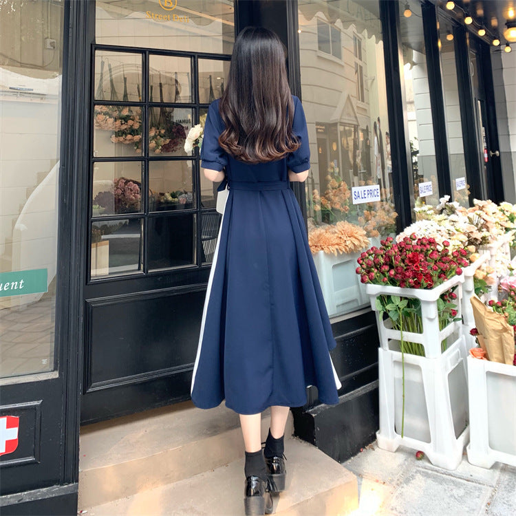 French Minority Design Sense Slim-Fit Dress Female Summer plus Size Irregular Elegant Hepburn Style A- line Dress