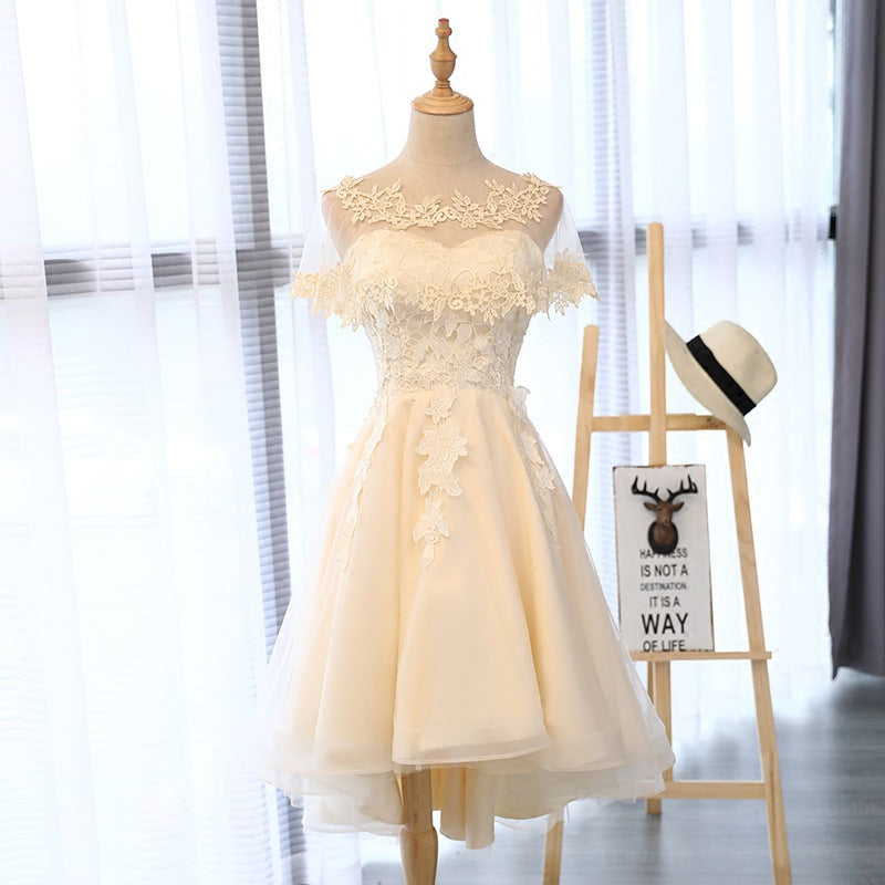 Elegant Bridesmaid Dress 2025 New Spring Fashion Korean Style Strapless Socialite Short Dress for Sisters Group