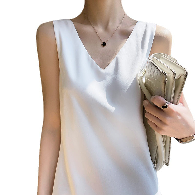 Acetate Satin High-End Summer Strap Dress for Women, Fashionable Versatile Sleeveless Elegant Dress for Outerwear
