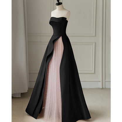 Pink Bra Evening Dress Ladies Banquet Toast Dress Adult Party Host Senior Sense Engagement Dress
