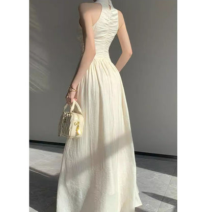 New Niche Design Sense Elegant Slim Black dress Summer New Fashion Waist Small Black Skirt