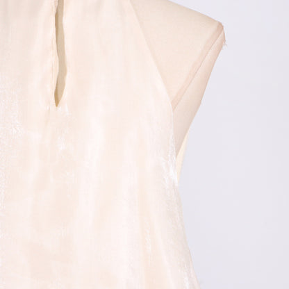 Fashion Sweet Style Floral Halter Neck Design Sleeveless Irregular Satin Dress for Women