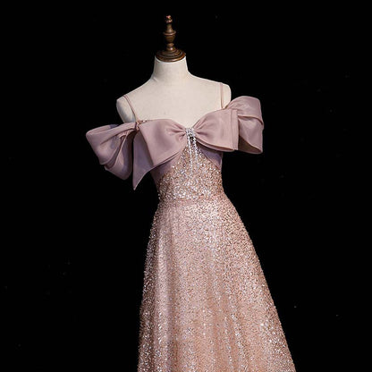 Evening Dress Women 2025 New Toast Dress Bridal Party Host Formal Dress Elegant Banquet Slim Light Dress