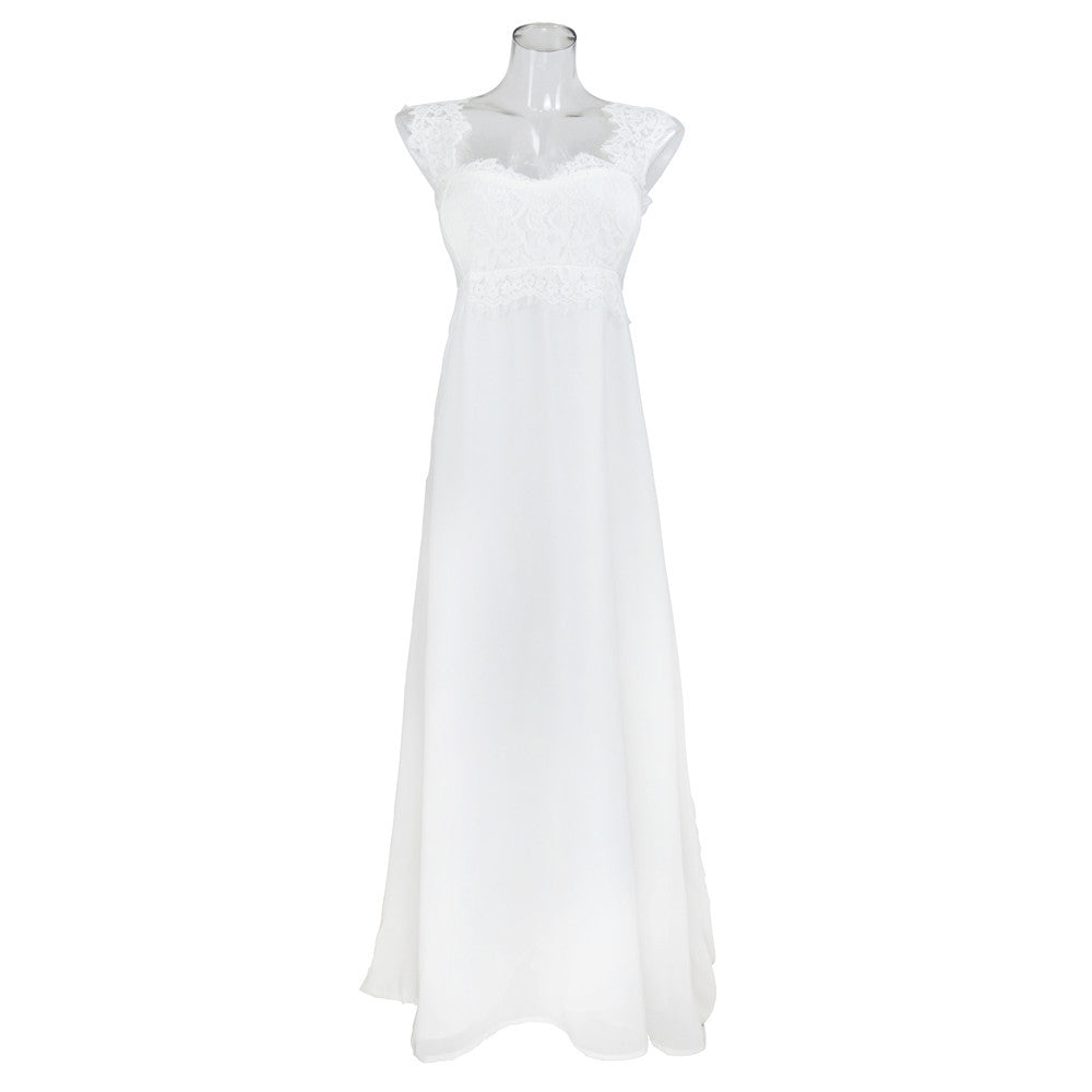 European and American Style Sexy Lace Splicing Grounding Dress Hot Sale Formal Dress Women