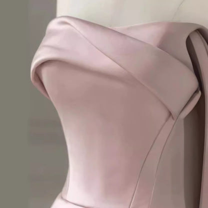 Pink Bra Evening Dress Ladies Banquet Toast Dress Adult Party Host Senior Sense Engagement Dress