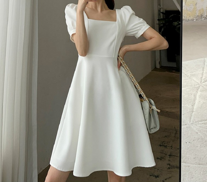 Dress Summer New Ins Tea Dress Elegant Boat-Neck Overknee Long Hepburn Style Little Black Dress