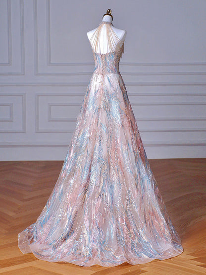 French Style Halter Neck Evening Dress New Light Luxury Niche Style Toast Dress Bride Banquet Dress