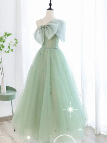 Evening Dress Green Light Luxury Niche High-end Elegant Princess Puffy Dress Fairy-like